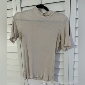 Women's Soft Pink Ribbed Turtleneck Shirt by Scotch & Soda